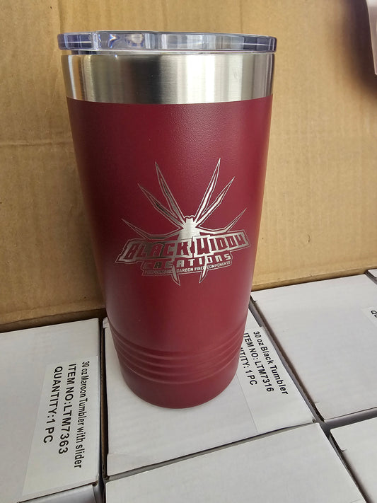 Maroon Insulated 20oz Black Widow Creations Tumbler