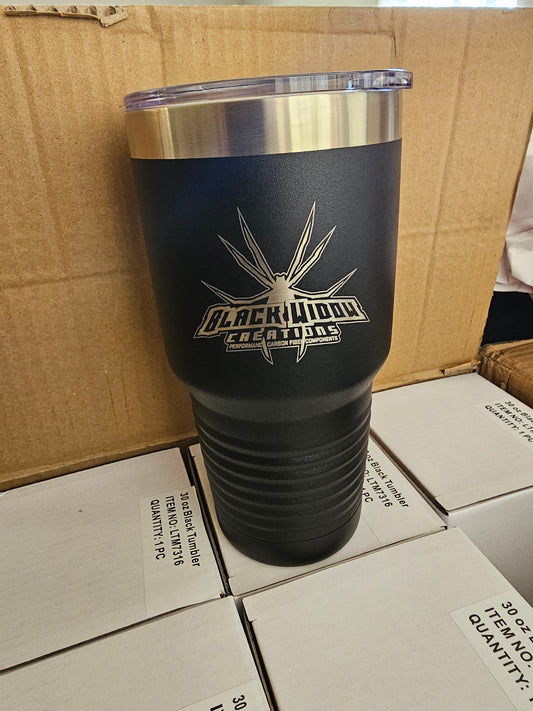 Insulated 30oz Black Widow Creations Tumbler.