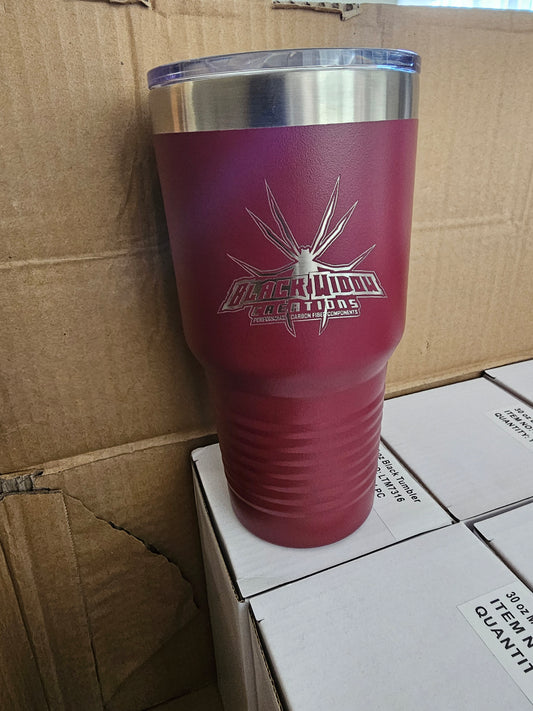 Maroon Insulated 30oz Black Widow Creations Tumbler.